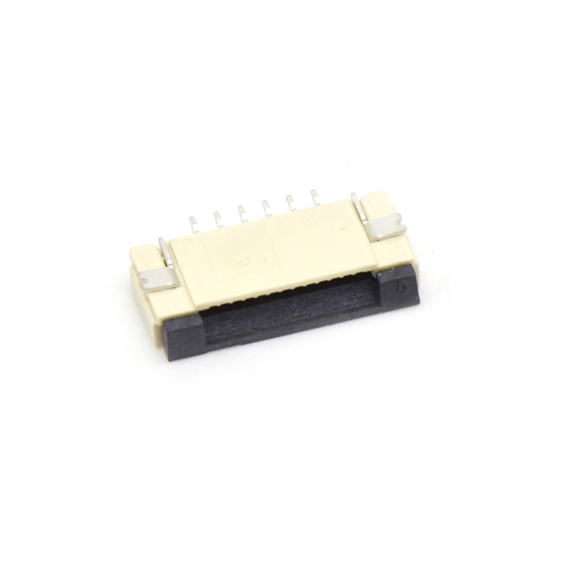 Pitch 1.00mm H2.0mm卧贴前掀盖下接触 FPC 06pin 本色 镀雾锡
